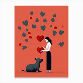 Love for dog Canvas Print