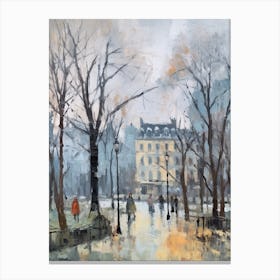 Winter City Park Painting Luxembourg Gardens Paris 3 Canvas Print