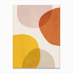 Abstract Circles Mustard Orange Beige Canvas Print