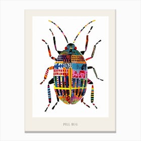 Colourful Insect Illustration Pill Bug 6 Poster Canvas Print