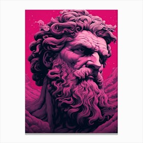  Poseidon In The Style Of Magenta Detailed Depiction 1 Canvas Print