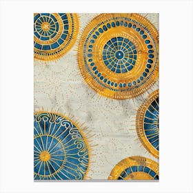 Blue And Yellow Circles 1 Canvas Print