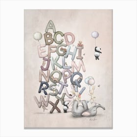 Alphabet With Animal Friends Canvas Print