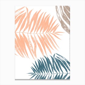 Soft Coloured Palm Leaves Canvas Print
