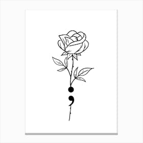 Rose Semicolon Canvas Print