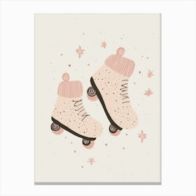 Pink Roller Skates, nursery wall art, kids room prints, playroom decor Canvas Print