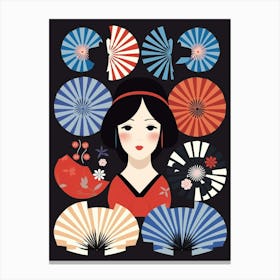 Japanese Fans Sensu Illustration 11 Canvas Print