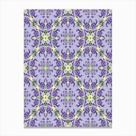 Purple Floral Pattern - Iznik — Turkish pattern Canvas Print