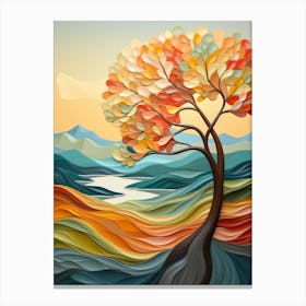 Abstract tree in autumn colors Canvas Print