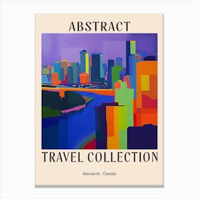 Abstract Travel Collection Poster Vancouver Canada 5 Canvas Print
