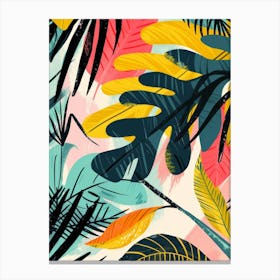 Tropical Leaves Wallpaper 4 Canvas Print