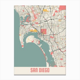 San Diego Map Poster Canvas Print