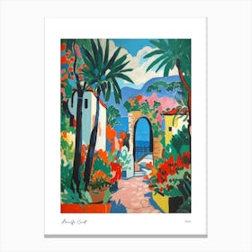 Amalfi Coast Matisse Style, Italy 9 Watercolour Travel Poster Canvas Print