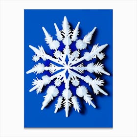 Bullet, Snowflakes, Blue & White Illustration Canvas Print