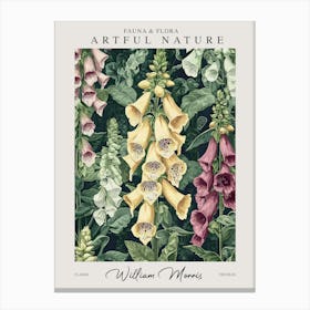 William Morris Foxglove Flowers Exhibition Canvas Print