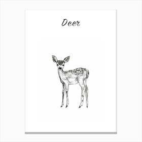 B&W Deer Poster Canvas Print