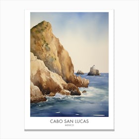 Cabo San Lucas 2 Watercolour Travel Poster Canvas Print