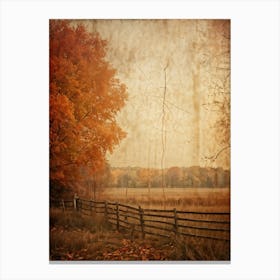 Autumn Landscape Grunge Texture Overlay Leaves In Varying Shades From Orange To Russet Decrepit W (1) Canvas Print