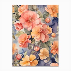 Watercolor Floral Pattern 2 Canvas Print