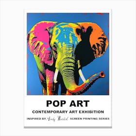 Poster Elephant Pop Art 3 Canvas Print
