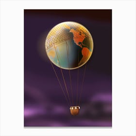 Earth In A Hot Air Balloon Canvas Print