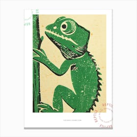 Green Fischers Chameleon Bold Block 3 Poster Canvas Print