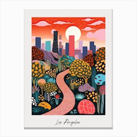 Poster Of Los Angeles, Illustration In The Style Of Pop Art 2 Canvas Print