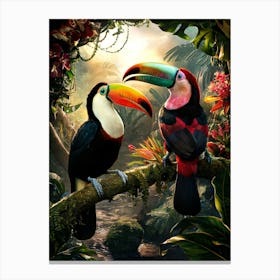 Toucans In the Jungle Canvas Print