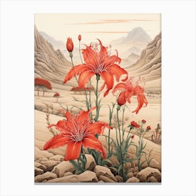 Chinese Spider Lily  Flower Victorian Style 0 Canvas Print