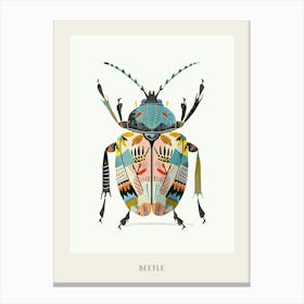 Colourful Insect Illustration Beetle 20 Poster Canvas Print