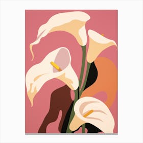 Calla Lilies Flower Big Bold Illustration 3 Canvas Print