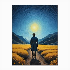 A Man Stands In The Wilderness Vincent Van Gogh Painting (2) Canvas Print