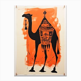 Camel, Woodblock Animal Drawing 1 Canvas Print