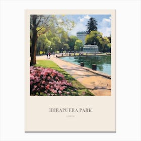 Ibirapuera Park Lisbon Portugal 2 Vintage Cezanne Inspired Poster Canvas Print