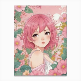 Pink Haired Girl 1 Canvas Print