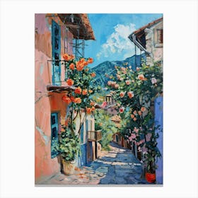 Balcony Painting In Fethiye 2 Canvas Print