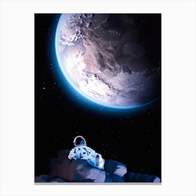 Astronaut Drinking A Beer Canvas Print