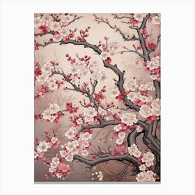 Cherry Blossom Detailed Illustration 2 Canvas Print