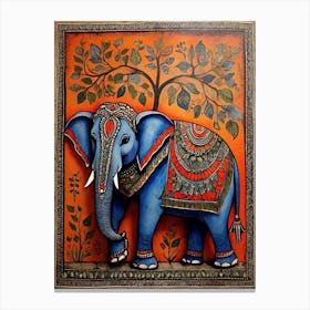 Default Traditional Madhubani Style Painting Of An Elephant On 0 (1) Canvas Print