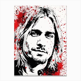 Kurt Cobain Portrait Ink Painting (3) Canvas Print