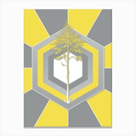 Vintage Giant Cabuya Botanical Geometric Art in Yellow and Gray n.313 Canvas Print
