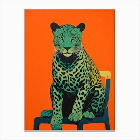 Leopard On A Chair Canvas Print