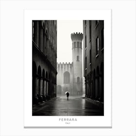 Poster Of Ferrara, Italy, Black And White Analogue Photography 4 Canvas Print