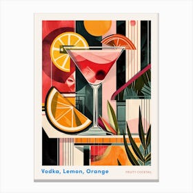 Fruity Art Deco Cocktail 2 Poster Canvas Print