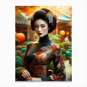 Japan Traditional Geisha Illustration By Ad 145 Canvas Print