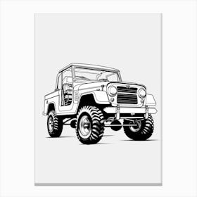 Jeep Wrangler Line Drawing 8 Canvas Print