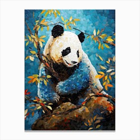 Panda Art In Mosaic Art Style 3 Canvas Print