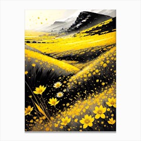 Yellow Flowers In The Meadow Canvas Print