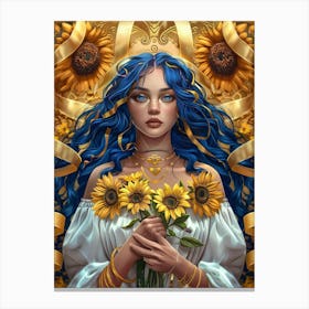 Sunflower Girl 20 Canvas Print