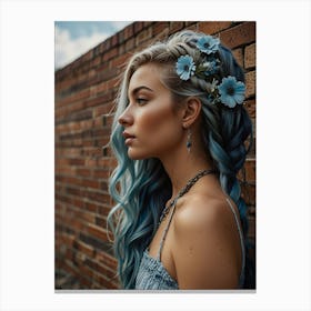 Blue Haired Girl 4 Canvas Print